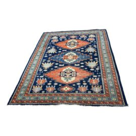 6ft 6in × 9ft 1 in Persain Hand-Knotted Wool Tribal Area Rug