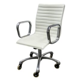 Crate & Barrel Ripple Ivory Bicast Leather Office Chair. Original Price: $450