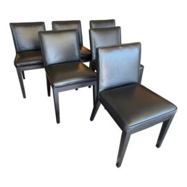 Room & Board Marie Leather Dining Chairs, Set of Six