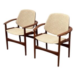 Hovand-Olsen for Jutex Furniture Danish Armchairs, Pair