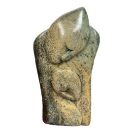 Sam Shadrack African Hand-Carved Stone Mother + Child Sculpture