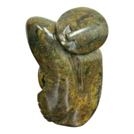 African Hand-Carved Polished Stone Abstract Figure Sculpture