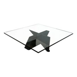 Postmodern Sculptural Glass Top Coffee Table