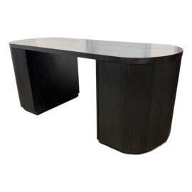 Mermelada Estudio for CB2 Reid Oval Black Wood Storage Desk. Original Price: $1,700