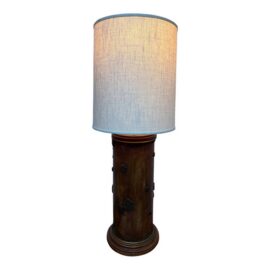 Mid 20th Century Mabro Lamp Company Carved Flower Table Lamp, Large