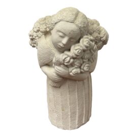 Flower Bearer Figural Sculpture, Vintage