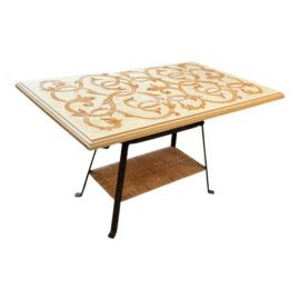 Marble + Wrought Iron Dining Table, Indoor/Outdoor