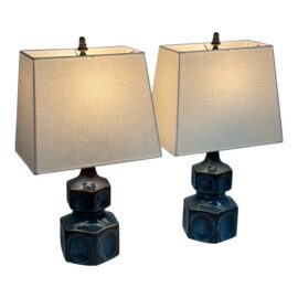 Einar Johansen for Søholm Vintage Ceramic Table Lamps, Pair. Estimated Price: $2,600