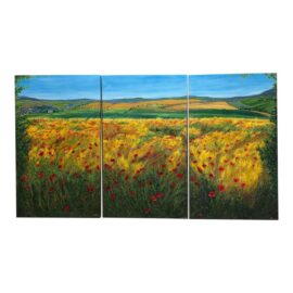 Jennifer Vranes “Heart of Chianti” Three Panel Landscape Original Painting. Estimated Price: $15,000