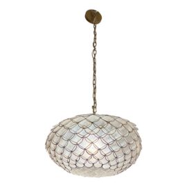 Serena & Lily Capiz Scalloped Chandelier. Original Price: $1,098