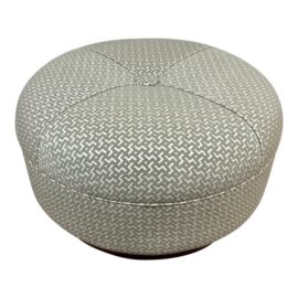Plinth Ottoman With Raised Geometric Chevron Pattern