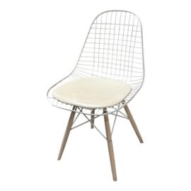 Eames Style Wire Back With Eiffel Base Side Chair