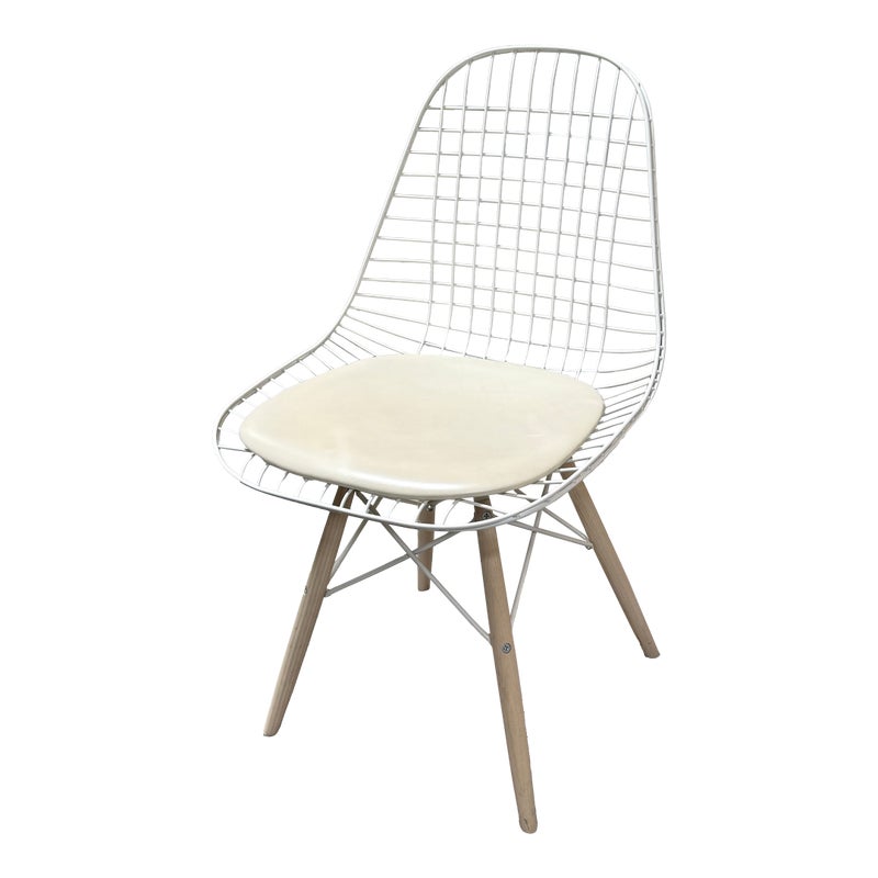 Eames Side Shell Chair Eiffel Base ① Eames Style Wire Back With Eiffel Base Side Chair - Design Plus