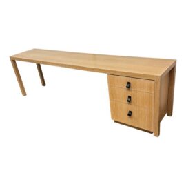 Lime Wash Oak Wood Desk With Drawer Cabinet. Estimated Cost: $1,850