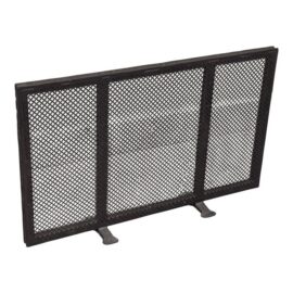 Quatrefoil Pierced Iron Fireplace Screen, Vintage