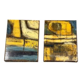 Douglas Radde Abstract Original Paintings, Pair