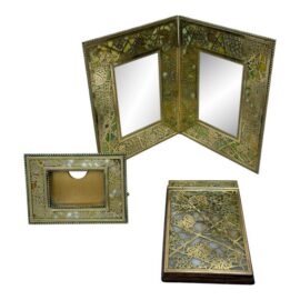 Tiffany Studios Grapevine Favrile Glass + Gilt Bronze Desk Set
