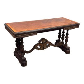 Renaissance Revival Style Draw-Leaf Parquetry Top Table