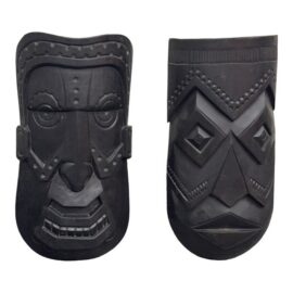 Akios Industries Hand Carved Native Wall Masks, Pair