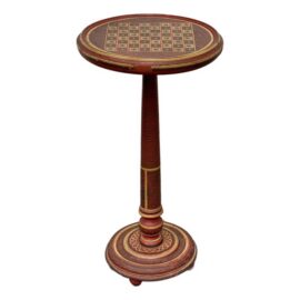 Hand-Painted Round Pedestal Game Table