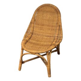 Rattan Scoop Back Side Chair