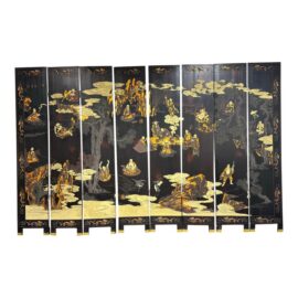 Chinese Eight Immortals Mountain Cloud Eight Panel Screen