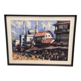 G. D. Thyaga Raj Delhi Mazar Street Scene Watercolor