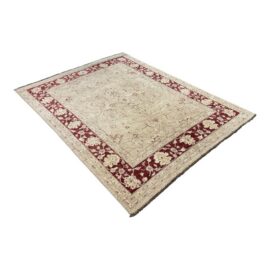 6ft 4in × 8ft 5in Hand-Knotted Pak-Veg Floral Border Area Rug. Original Price: $4,250