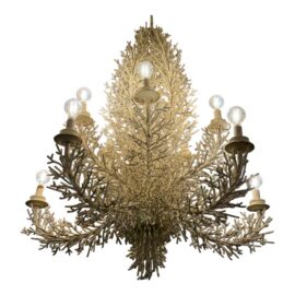 Pride Sasser for Cosona Manufacturing 10-Light Metal Coral Chandelier. Original Price: $3,700