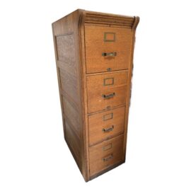 Quarter-Sawn Oak Four-Drawer Filing Cabinet
