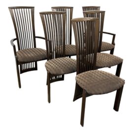 Pietro Costantini Vintage Italian Modern High-Back Dining Chairs, Set of Six