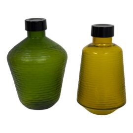 BoConcept Battuto Cut Glass Decorative Bottles, Set of Two