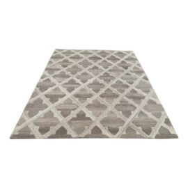 8ft 2in × 10ft 1in Artisan De Luxe Gray Fleur-De-Lys Wool Area Rug
