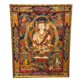 Tibetan Buddhist Sarvavid Mahavairocana Thangka Painting, Framed