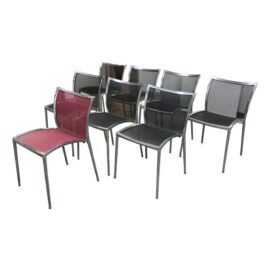 Roberto Barbieri for Zanotta Zilli Stacking Chairs, Set of Eight. Original Price: $6,160