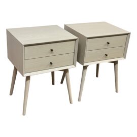 Williams-Sonoma Mid Century Pebble Nightstands, Pair. Original Price: $600