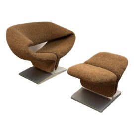 Pierre Paulin for Artifort Ribbon Chair + Ottoman, Set. Original Price: $16,000