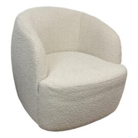 Goop for CB2 Gwyneth Swivel Chair, Ivory Boucle. Original Price: $900