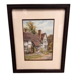 Alfred Robert Quinton Harvington Cottage Framed Watercolor Print