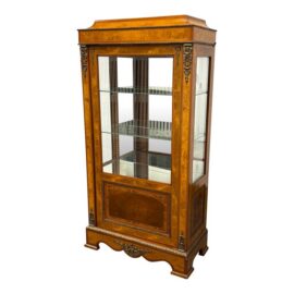 Louis XVI Style Marquetry Vitrine Display Cabinet