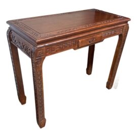 Asian Carved Hardwood Writing Desk / Console Table