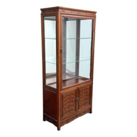 Asian Rosewood Illuminated Display Cabinet