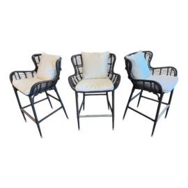 Palecek Palermo in/Outdoor Counter Stools, Set of Three. Original Price: $4,150