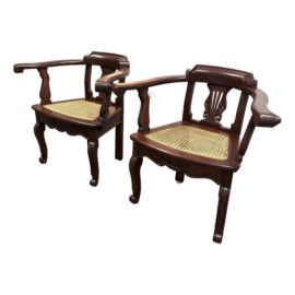 Anglo-Indian Lyre-Back Arm Chairs, Pair