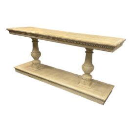 Restoration Hardware 15th C. Dual-Baluster Oak Console Table. Original Price: $3,000