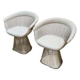 NEW Eternity Modern Platner Style Arm Chairs, Pair. Original Price: $2,200