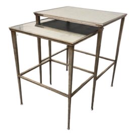 Restoration Hardware Antiqued Mirrored Nesting Tables, Set of Two
