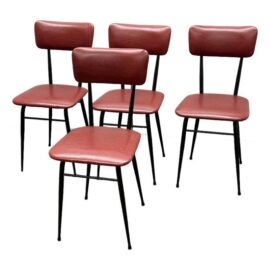Italian Modernist Dining Chairs, Set of Four