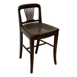 Edwardian Mahogany Fan Back Cane Seat Side Chair, Antique
