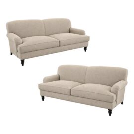 J. Fitzgerald English Traditional Rolled Arm Sofas on Casters, a Pair. Original Price: $25,000